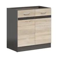 Armario de cocina inferior Junona Line 80 cm dos puertas roble sonoma