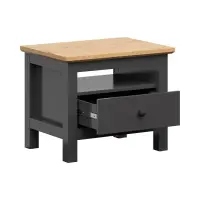 Mesita de noche Hesen 60 cm con cajón grafito/roble artisan