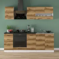 Kitchen set Junona Line 220 cm light delano oak with worktop