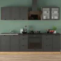 Conjunto de cocina Junona Line 260 cm grafito con encimera