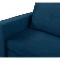 Sofá de dos plazas Bunio III convertible con arcón azul
