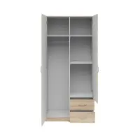 Armario de dos puertas Casao 91 cm con cajones roble sonoma