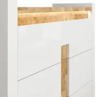 Cómoda Alameda 97 cm con 3 cajones roble westminster/blanco brillo