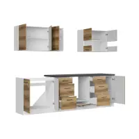 Кухонный комплект Junona Line 260 см дуб делано светлый со столешницей