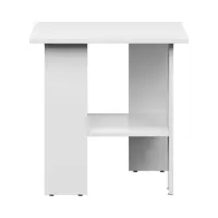 Mesa cuadrada Nepo Plus 55 cm con estante blanca
