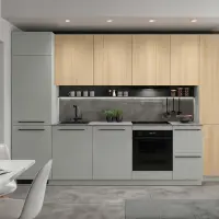 Conjunto de cocina Milino Medium B 332 cm gris/roble con encimera