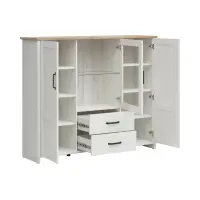 Vitrina Loksa 160 cm con 3 puertas pino andersen blanco