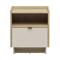 Mesita de noche Dalva 50 cm roble mauvella/cachemira