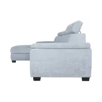 Sofá rinconera izquierdo Aguda convertible con arcón azul