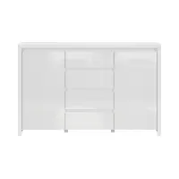 Комод Larios 143 см с 2 дверцами и 4 ящиками белый глянец