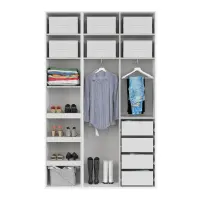 Armario modular Flex 150 cm con puertas y espejo blanco