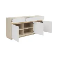 Cómoda Kim con 3 puertas y 3 cajones roble riva claro/blanco