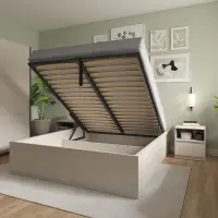 Cama Tetrix 140x200 con somier y contenedor cachemira