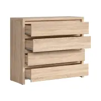 Cómoda Kaspian con 4 cajones roble sonoma