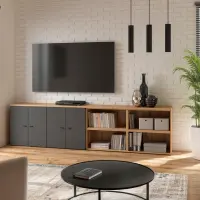 Armario System 64 con 2 puertas grafito