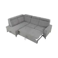Sofá rinconera izquierdo Amado convertible con arcón gris