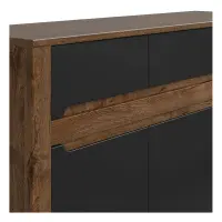 Cómoda Ruso 149 cm con 3 puertas y 3 cajones roble april/negro mate