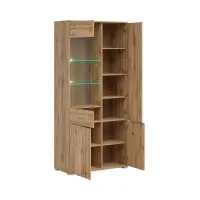 Vitrina Zele 90 cm con 4 puertas roble wotan