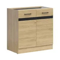 Armario bajo de cocina Junona Line 80 cm con 2 puertas roble bernstein