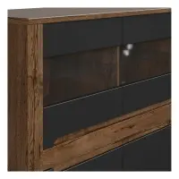 Vitrina Ruso 149 cm con 6 puertas roble april/negro mate