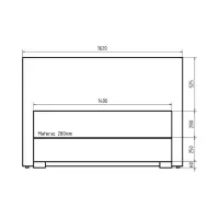 Континентальне ліжко Reve 140x200 з нішею рожеве