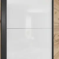 Armario de puertas correderas Tetrix 153 cm roble wotan/blanco brillo