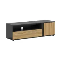 Mueble RTV Luen 155 cm con puertas y cajón roble tegola/roble mauvella