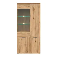 Vitrina Zele 90 cm con 4 puertas roble wotan