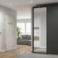 Armario corredero Flex 150 cm con espejo grafito