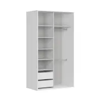 Armario de puertas correderas Flex 120 cm con espejo blanco brillo