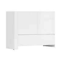 Armario de dos puertas Holten 106 cm con cajón blanco brillo/roble wotan