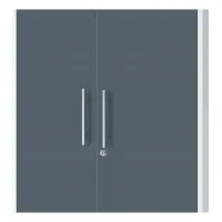 Armario de dos puertas Office Lux 79 cm gris claro/grafito cristal
