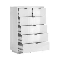 Cómoda Forn 90 cm con 6 cajones blanco brillo