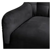 Sillón orejero Casey de terciopelo negro