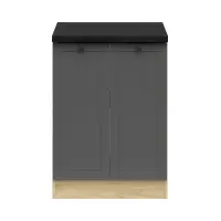 Mueble bajo de cocina Junona Line 60 cm de dos puertas grafito con encimera