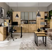 Estantería Space Office 120 cm con puertas y 3 estantes roble artisan