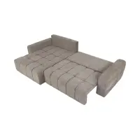 Sofá rinconera izquierdo Chill_Me convertible con arcón chenilla marrón