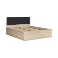 Cama Tetrix 160x200 con somier y contenedor roble sonoma