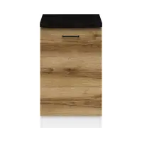 Mueble de cocina bajo Junona Line 50 cm izquierdo roble delano claro con encimera