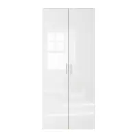 Armario de dos puertas Flex 100 cm blanco brillo