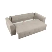 Sofá de tres plazas Royal IV convertible con arcón, pana, beige