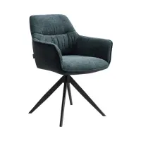 Silla tapizada Akita giratoria azul-negro