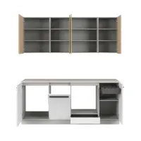 Kitchen set Milino Small 210 cm white/oak with worktop