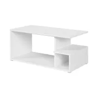 Mesa de centro Gato 100x50 con estante blanco alpino