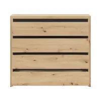 Cómoda Larios 105 cm con 4 cajones roble artisan/negro