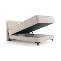 Cama continental Zalea 140x200 con arcón beige