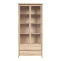 Vitrina Kaspian 90 cm con 2 puertas y 2 cajones roble sonoma