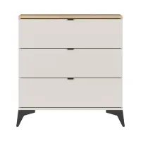 Cómoda Glamour 85 cm con 3 cajones cachemira/roble mauvella