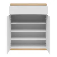 Комод Yamael 85 см з 2 дверцятами та шухлядою дуб артизан/білий