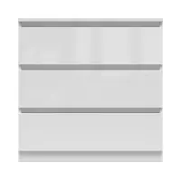 Cómoda Tetrix 75 cm con 3 cajones blanco brillo